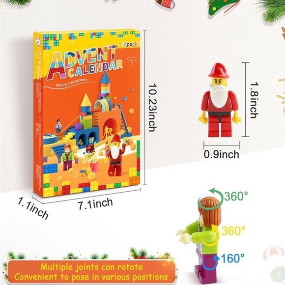 Christmas 24 Days Building Blocks Figure Advent Calendar Different Mini New - Picture 2 of 5